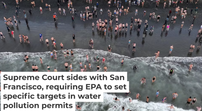 Swimmers gather at San Francisco’s Ocean Beach for a Polar Plunge to start the new year, Jan. 1, 2025. Tayfun Coskun/Anadolu via Getty Images